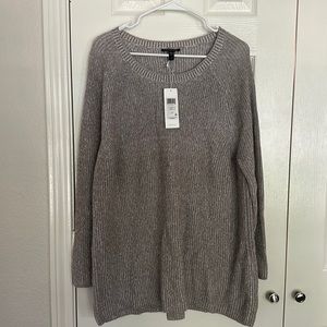 NWT Eileen Fisher Peruvian Organic Cotton Blend Crew Neck Top - Light Barley - L